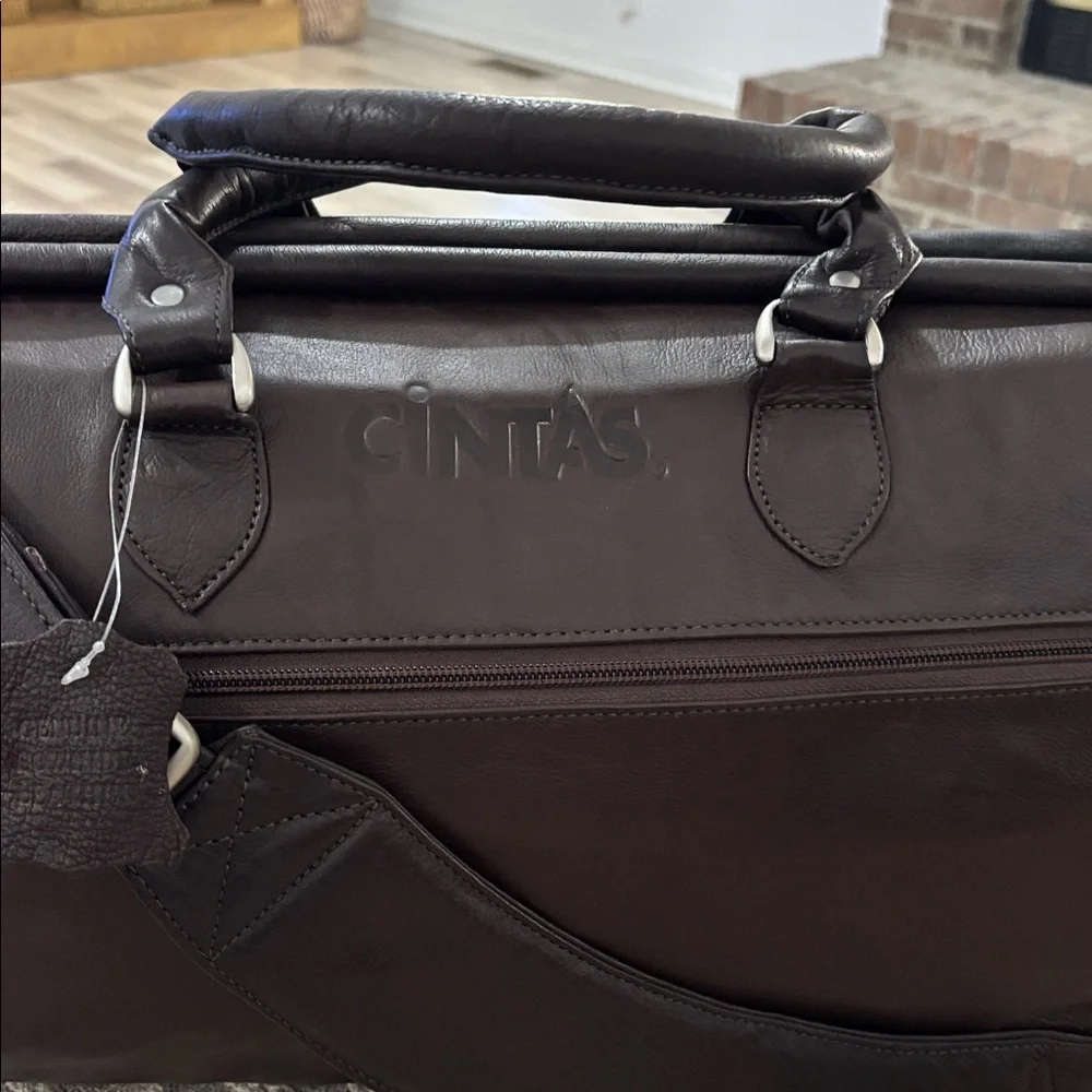 Cintas Brown Large Cowhide Leather Men’s‎ Duffle Travel Weekend Bag Leather Bag